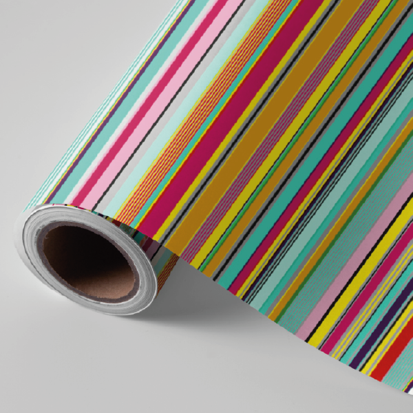 Papel todo año rayas multicolor