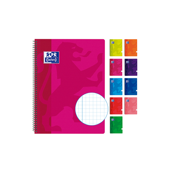 Cuaderno Oxford tapas plástico Folio cuadrícula 4x4