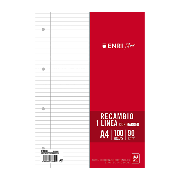 Recambio Enri A-4 100 hojas 90 gr