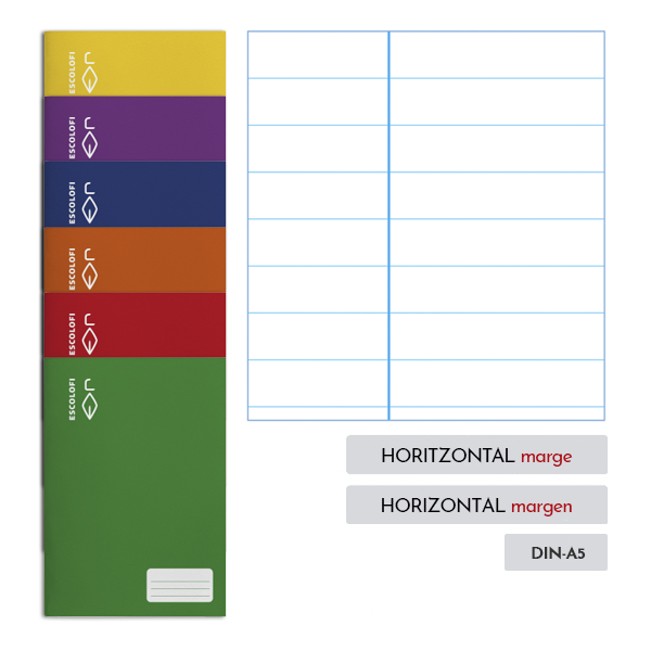 Libreta Escolofi tapa fina 4º 32 h. Horizontal