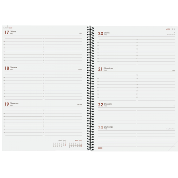 Agenda Finocam Year Setmana Vista