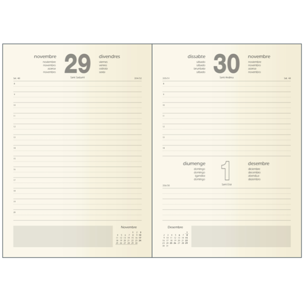 Agenda DOHE Lisboa dia pàgina 14x20 cm