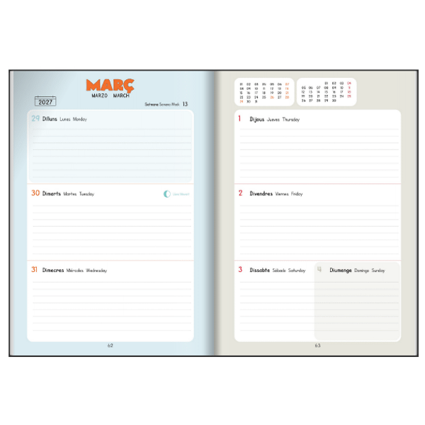 Agenda escolar personalitzada Rous