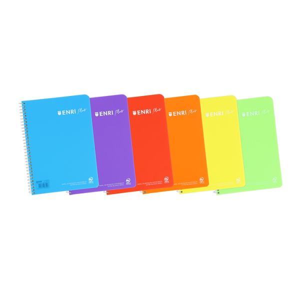 Cuaderno espiral ENRI+ tapa polipropileno cuarto