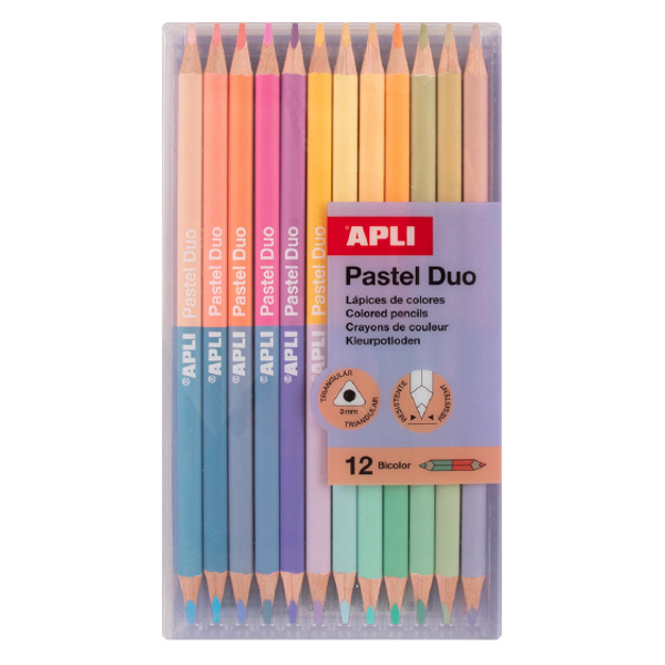 Lápices colores Apli duo pastel