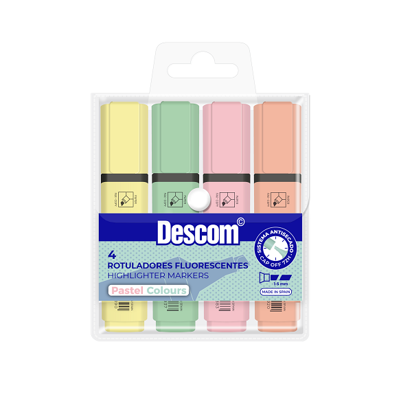 Marcador fluorescente pastel Descom Bolsa surtida