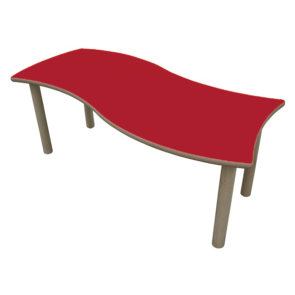 MESA RECT. ONDA 120X60 CM. T3. 59 CM.