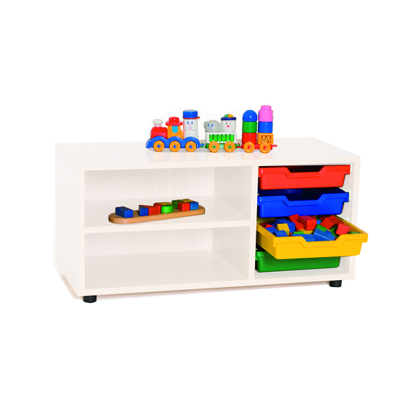 MUEBLE SUPERBAJO 2 EST. Y CUBETAS BLANCO