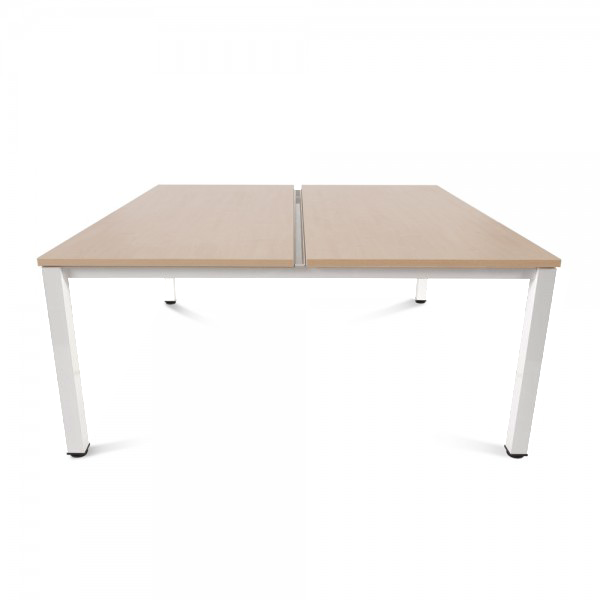 TAULA EXECUTIVE RECT. DOBLE PRES. BLANC 160X163