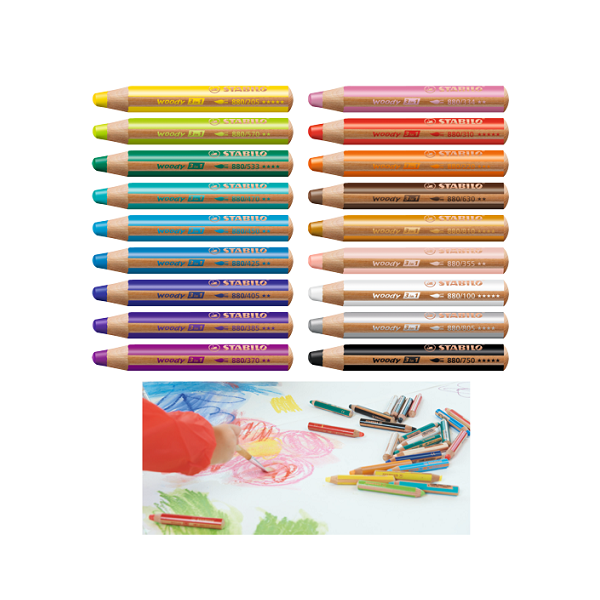 Lápices de colores Stabilo Woody 3 en 1 Unicolor