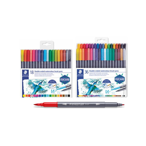 Retoladors Staedtler doble punta pinzell aquarel.lable