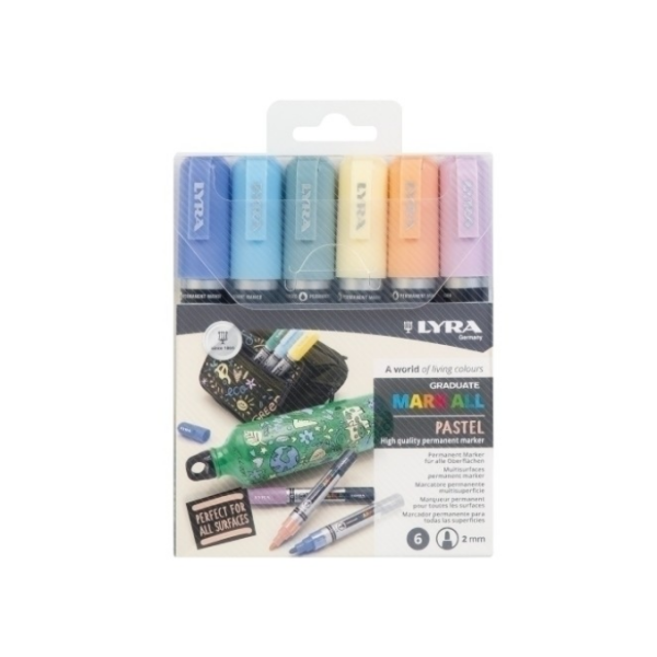 Marcador Permanente Lyra Mark All M surtidos pastel
