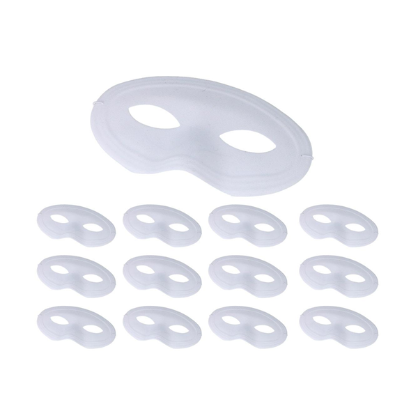 Antifaces de PVC flocado blanco