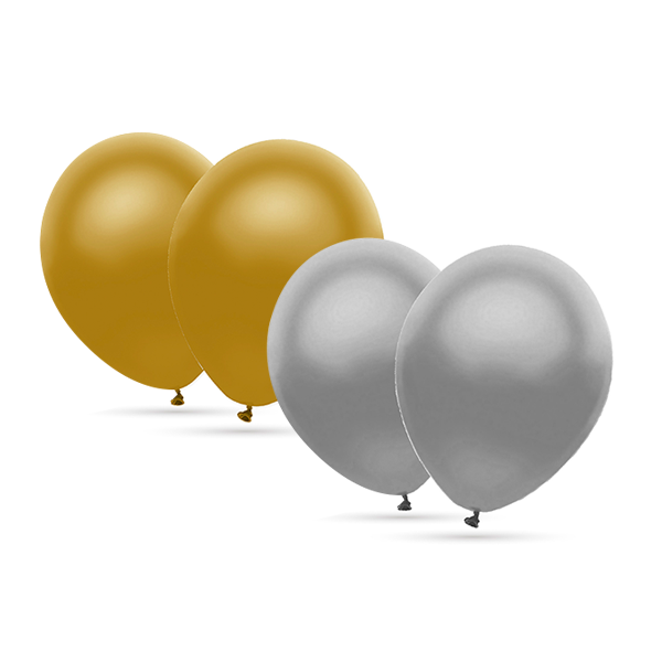 Globos lisos estándar oro y plata