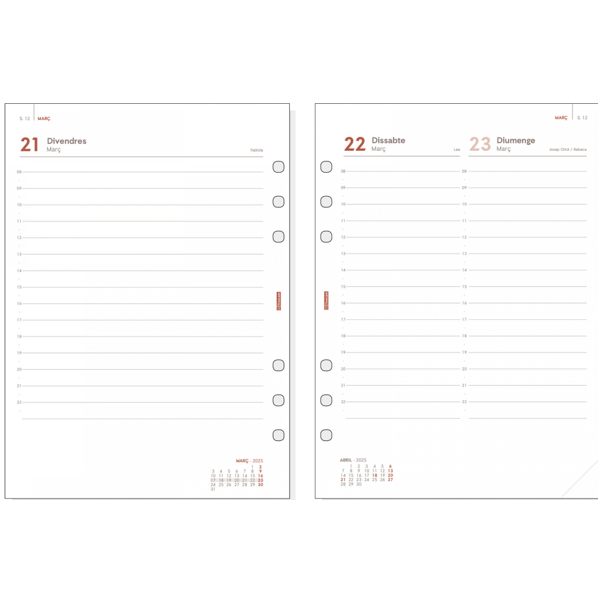 Recambios de Agenda Finocam Open