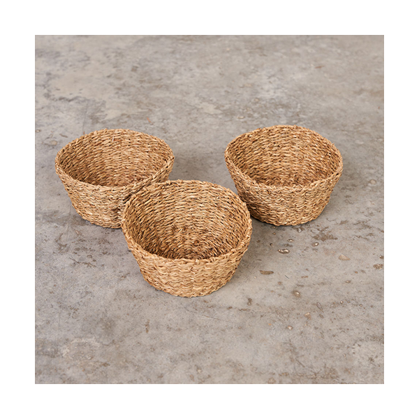 Bols de jonc marí Ø16 cm. Lot  3 u.