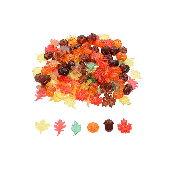 Fulles i llavors de colors translúcids