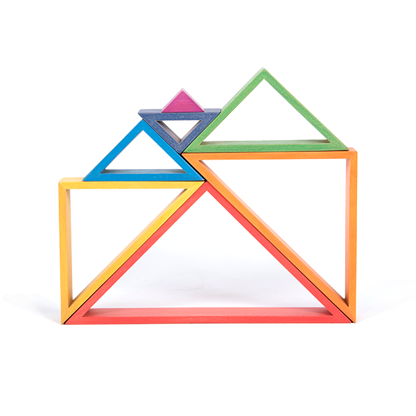 Lot 7 triangles fusta arcoiris