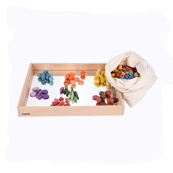 Bandeja espejo madera