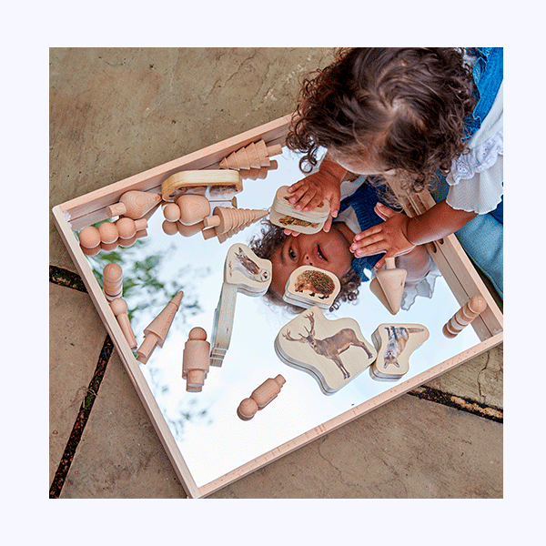 Bandeja espejo madera