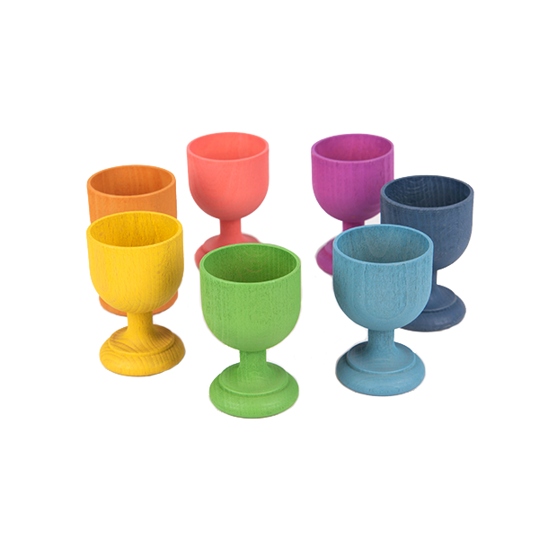 Conjunt 7 copes fusta arc de Sant Martí 70 mm.