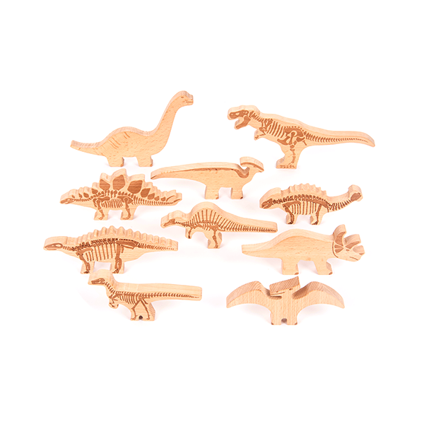 Blocs de fusta de dinosaures