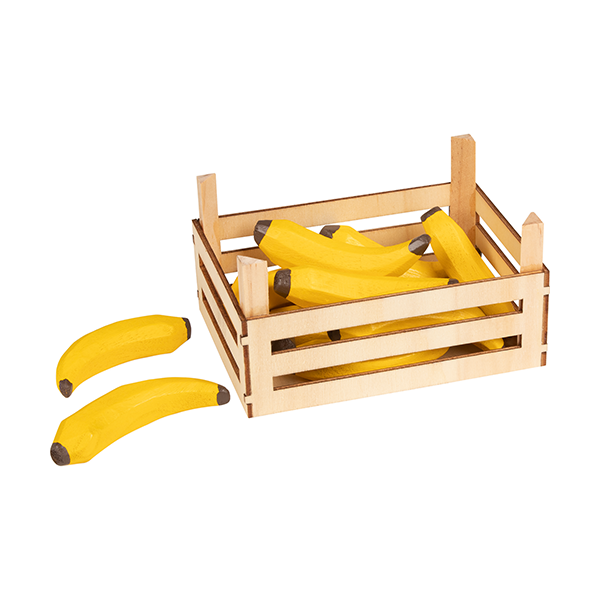 Bananas en caja de madera