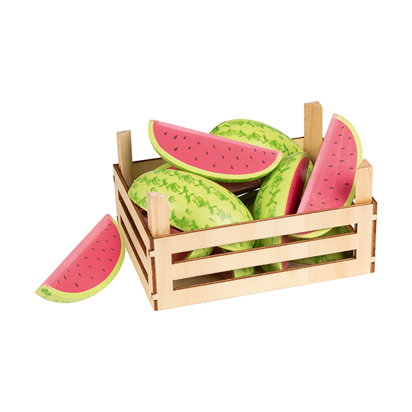 Melons en caixa de fusta