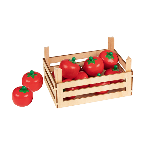 Tomates en caja de madera