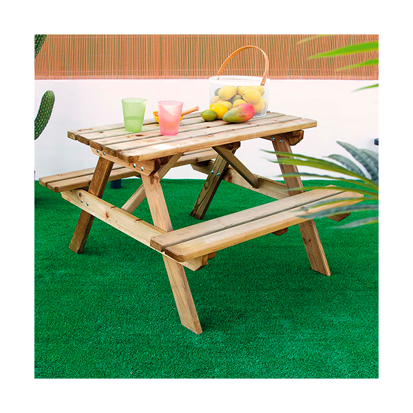 Mesa picnic infantil 90x90x56 cm