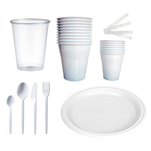 Vasos Platos y Cubiertos de Pl stico Material escolar